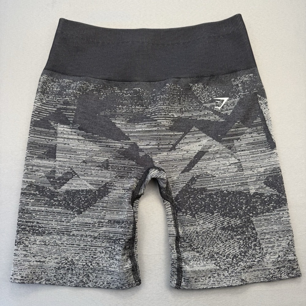 Gymshark Adapt Ombre Seamless Shorts Triangle Black Print Size Small